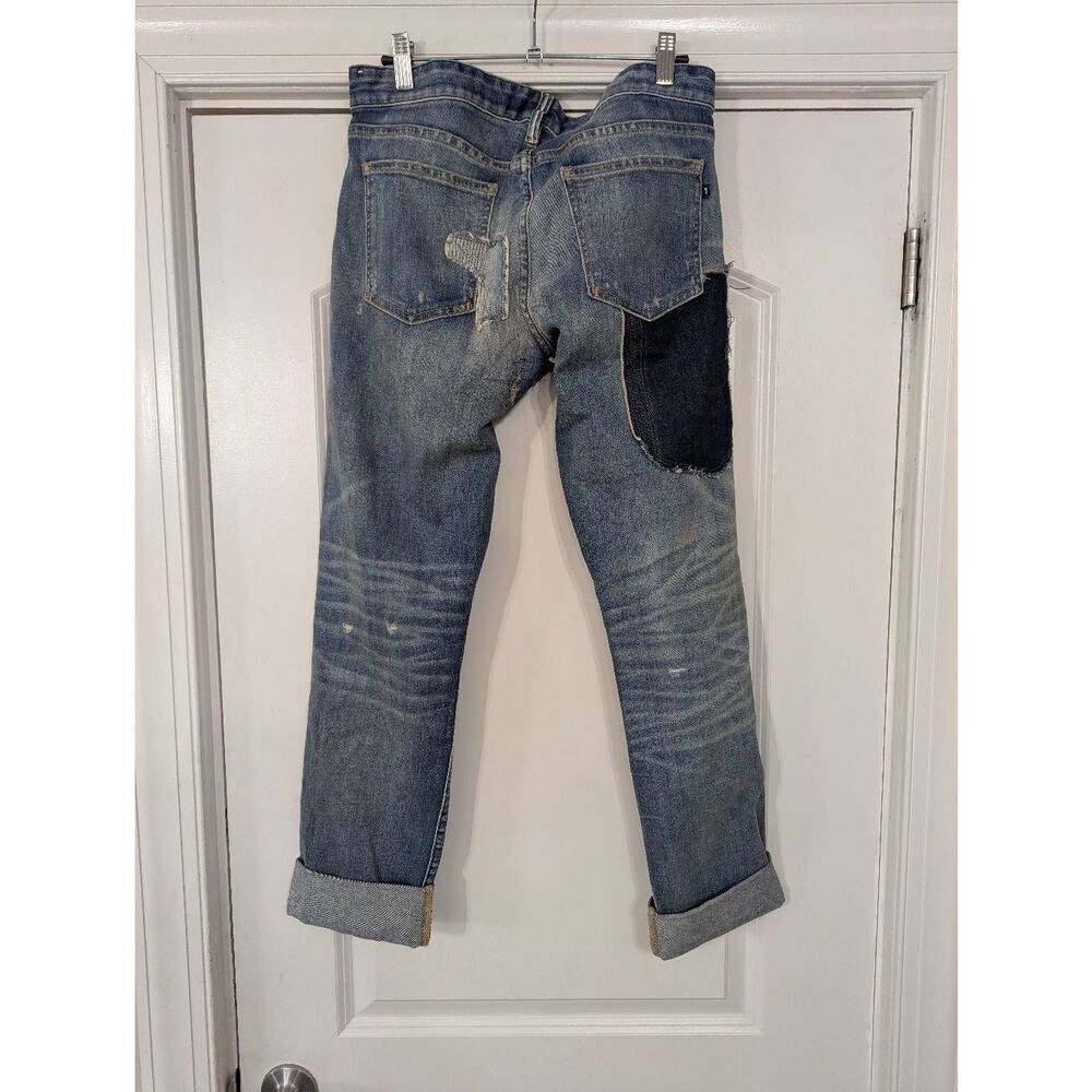 Anthropologie Pilcro‎ Relaxed Straight Fit Patchwork Jeans women's 27 distressed - Picture 6 of 10
